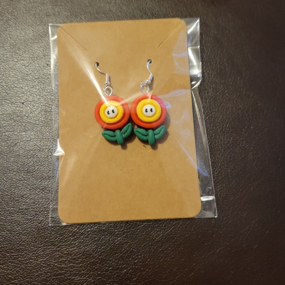 Mario Bros Fire Flower Earrings